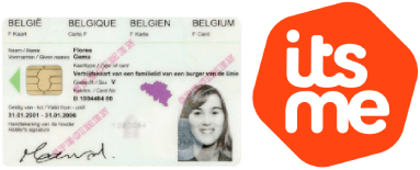 Bild, das die Anmeldemethode mit eID oder itsme zeigt · Image illustrant la méthode de connexion eID ou itsme